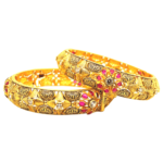 Floral 22KT Gold Antique Kara (1 Pair)