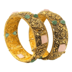 Enchanting 22KT Gold Kara with Antique Polish (1 Pair)