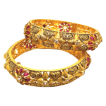 Floral 22KT Gold Antique Kara (1 Pair)