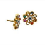 Navratna 22KT Gold Studs