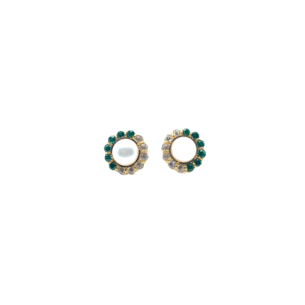 Dainty 22KT Gold Pearl Studs