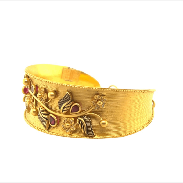 Surreal 22KT Gold Bracelet with Floral Motifs