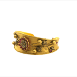 Charming 22KT Antique Gold Bracelet with Floral Motifs