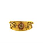 Charming 22KT Antique Gold Bracelet with Floral Motifs