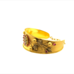 Charming 22KT Antique Gold Bracelet with Floral Motifs