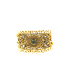 Charming 22KT Antique Gold Bracelet with Floral Motifs