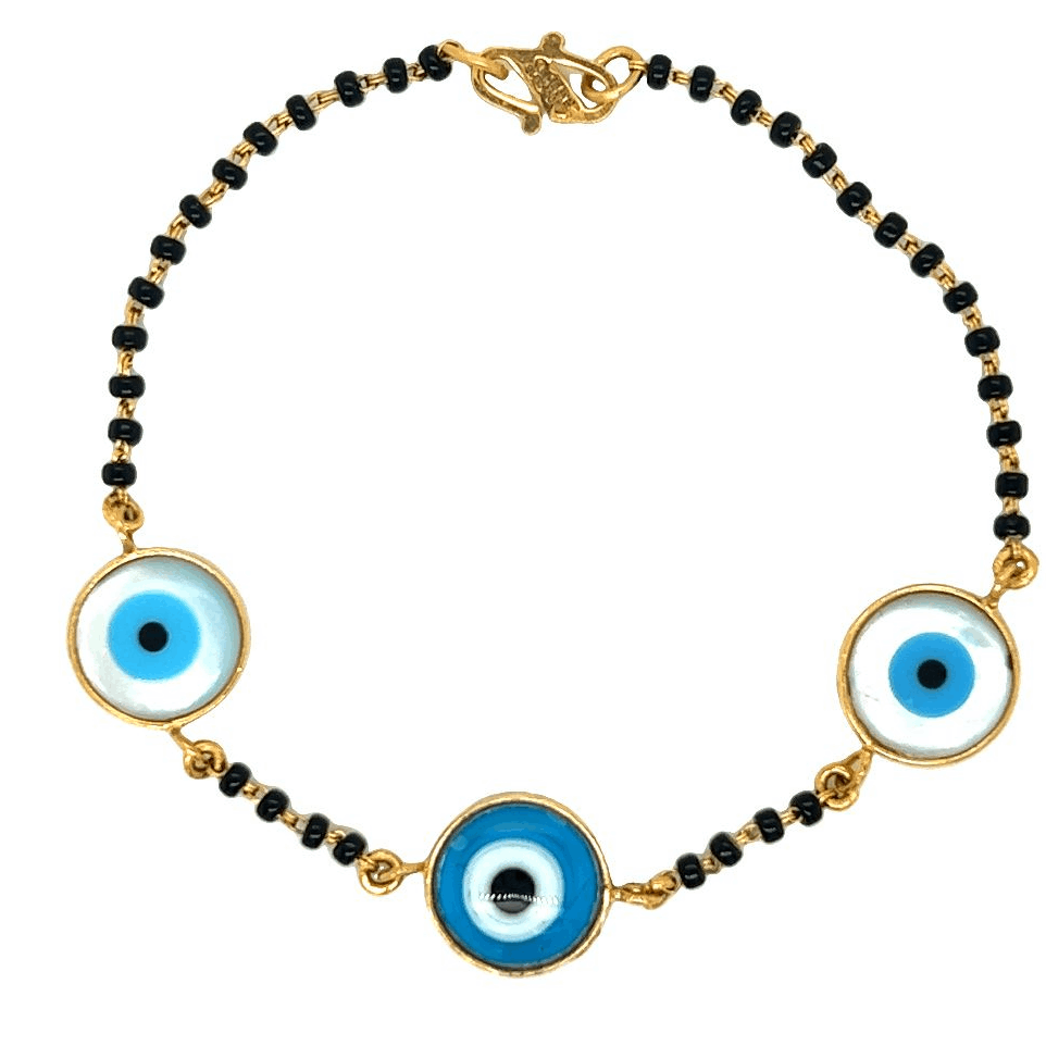 Buy Mehrunnisa Contemporary Heart Evil Eye Mangalsutra Bracelet with Pearl  for Women (JWL1359) at Amazon.in