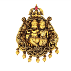 Radha Krishna 22KT Gold Temple Pendant