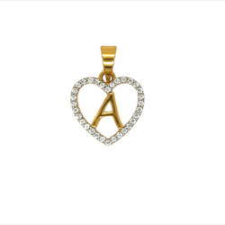 Letter A Calligraphic 22KT Gold Pendant