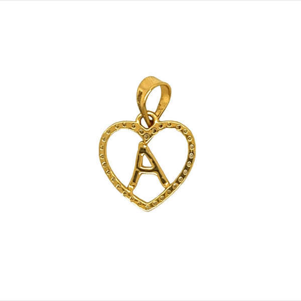 Letter A Calligraphic 22KT Gold Pendant