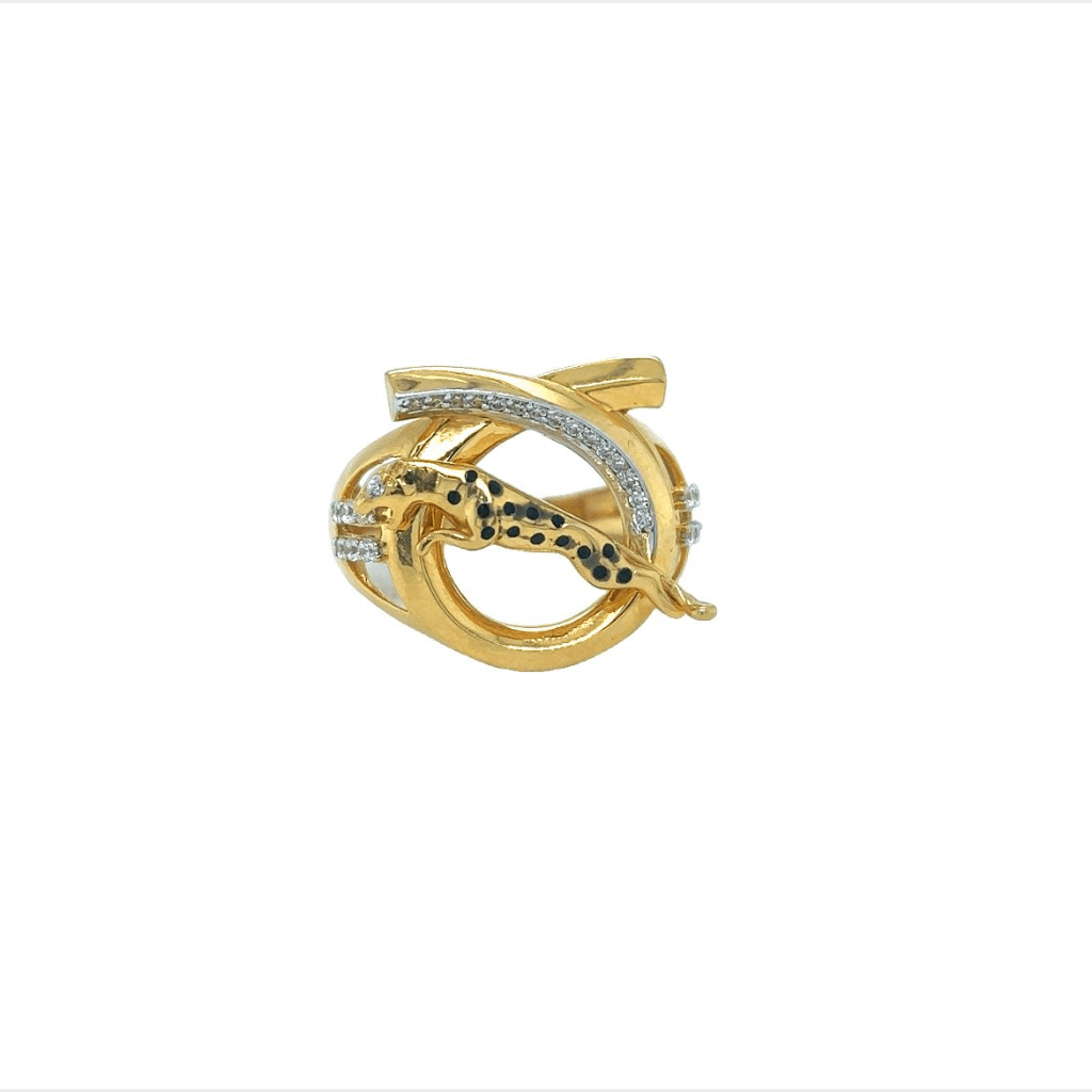 1 Gram Gold Forming Jaguar with Diamond Sophisticated Design Ring - Style  A899 – Soni Fashion®