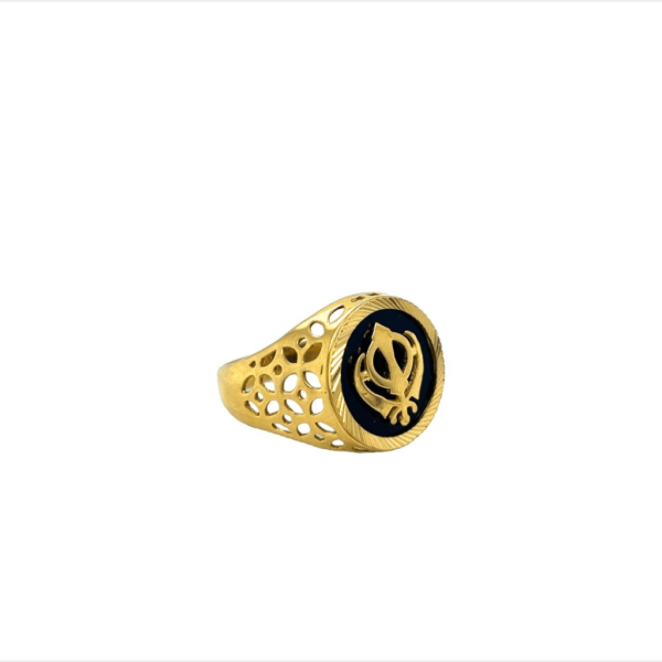Waheguru Enamelled 22KT Gold Ring