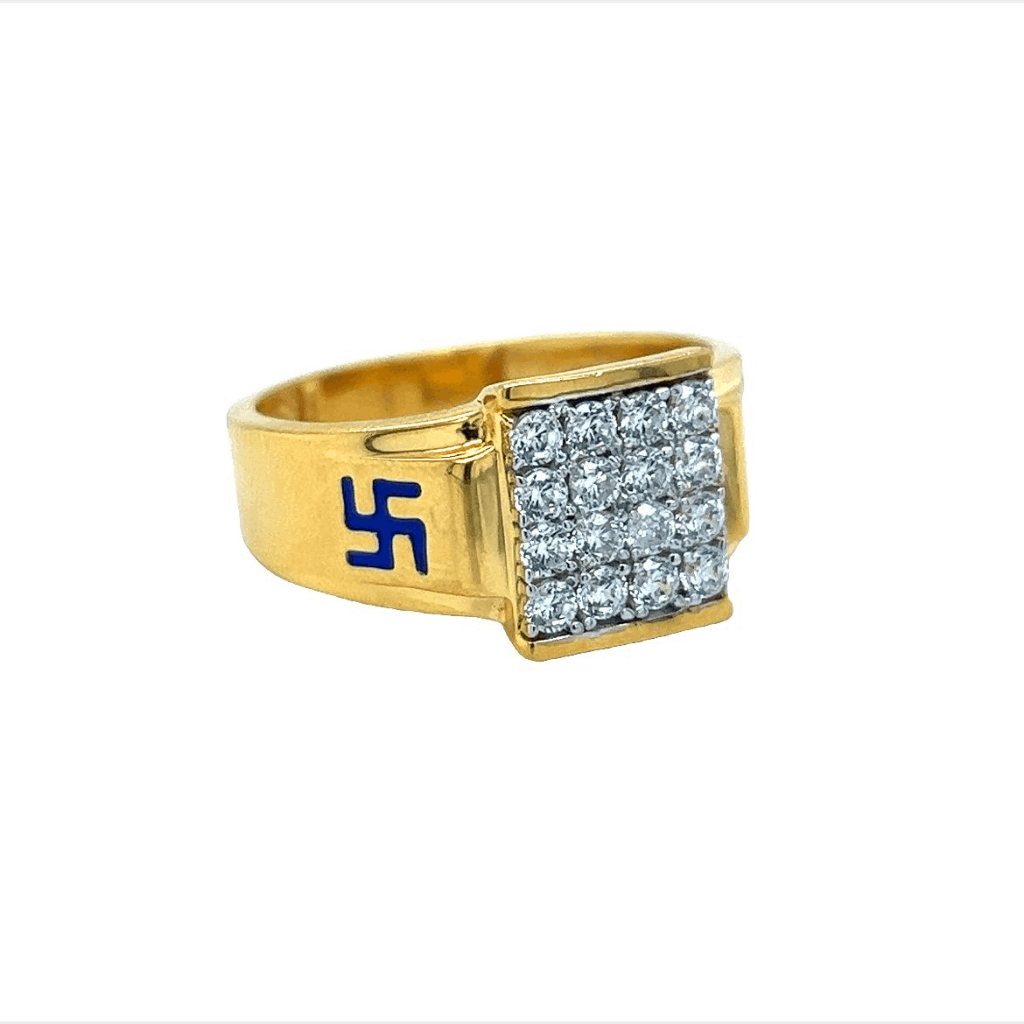 Shuktij Swastik Gold Mens Ring-Candere by Kalyan Jewellers
