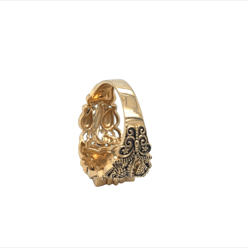 22K Gold Men's Navratna Ring (10.55G) - Queen of Hearts Jewelry
