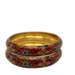 Enamel 22KT Gold Kara (1 Pair)