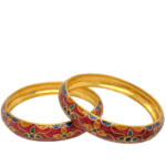 Enamel 22KT Gold Kara (1 Pair)