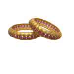 Classy 22KT Gold Antique Half Round Kara (1 Pair)