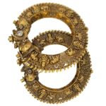 Temple Treasures: A Majestic 22KT Gold Kada Fit for a Queen