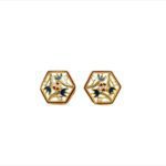 Gorgeous 22KT Gold Enamel Studs