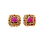 Red Antique 22KT Gold Studs