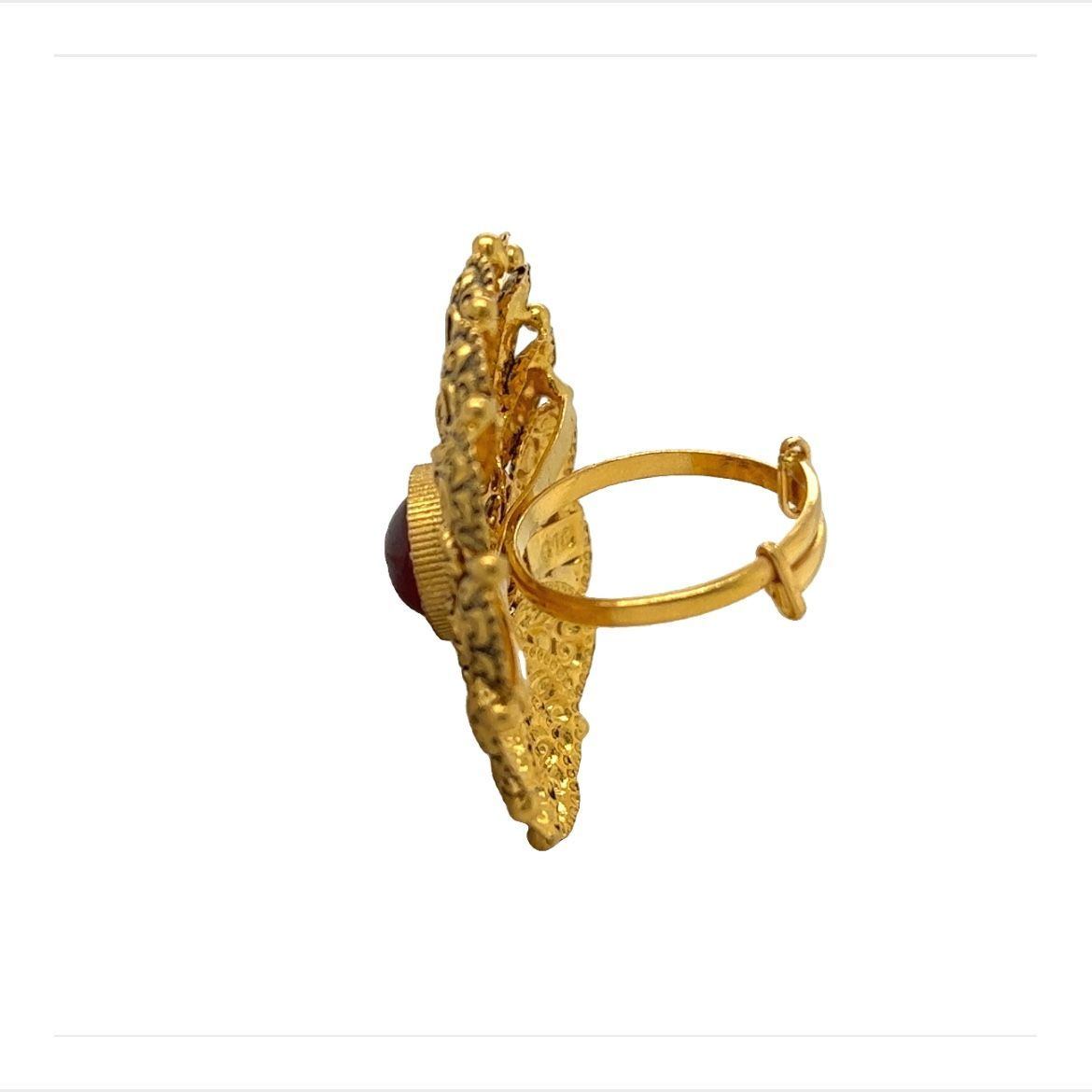 Enamelled Petal Gold Ring