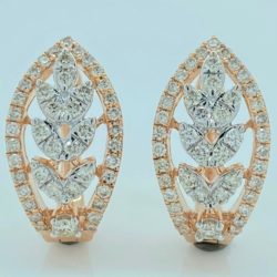 14kt Gold Stunning Brilliance Diamond Pressure Earrings
