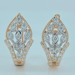Graceful Glamour Gold and Diamond Earring