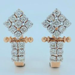 14kt Gold Diamond Earrings with Semi-Precious Stones