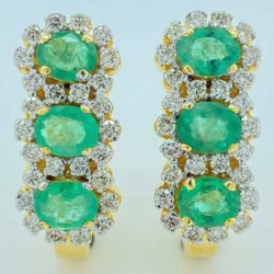 Stunning Color Stone and Diamond Earrings