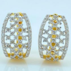 Bold Colorstone Diamond Hoop Earrings