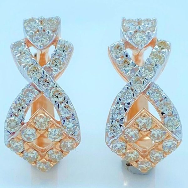 Effortless Glamour Gold and Diamond Earring