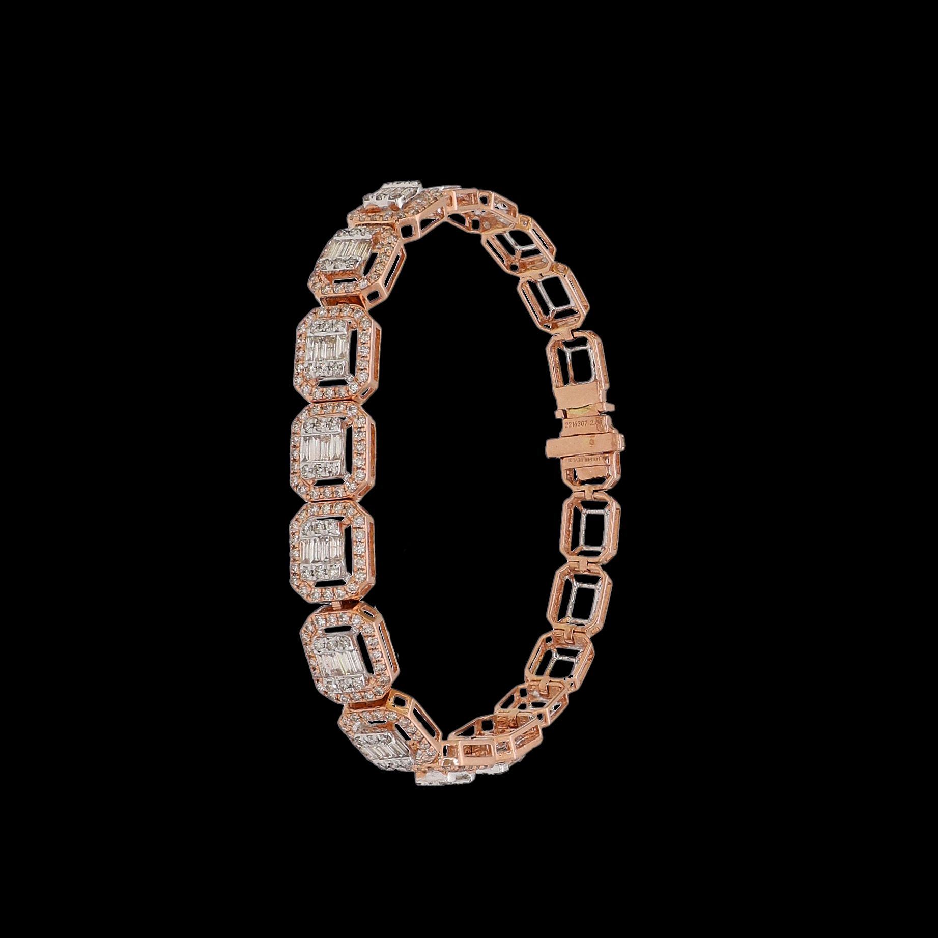 Buy quality Dazzling 14ct Rose Gold Diamond Bracelet in Pune