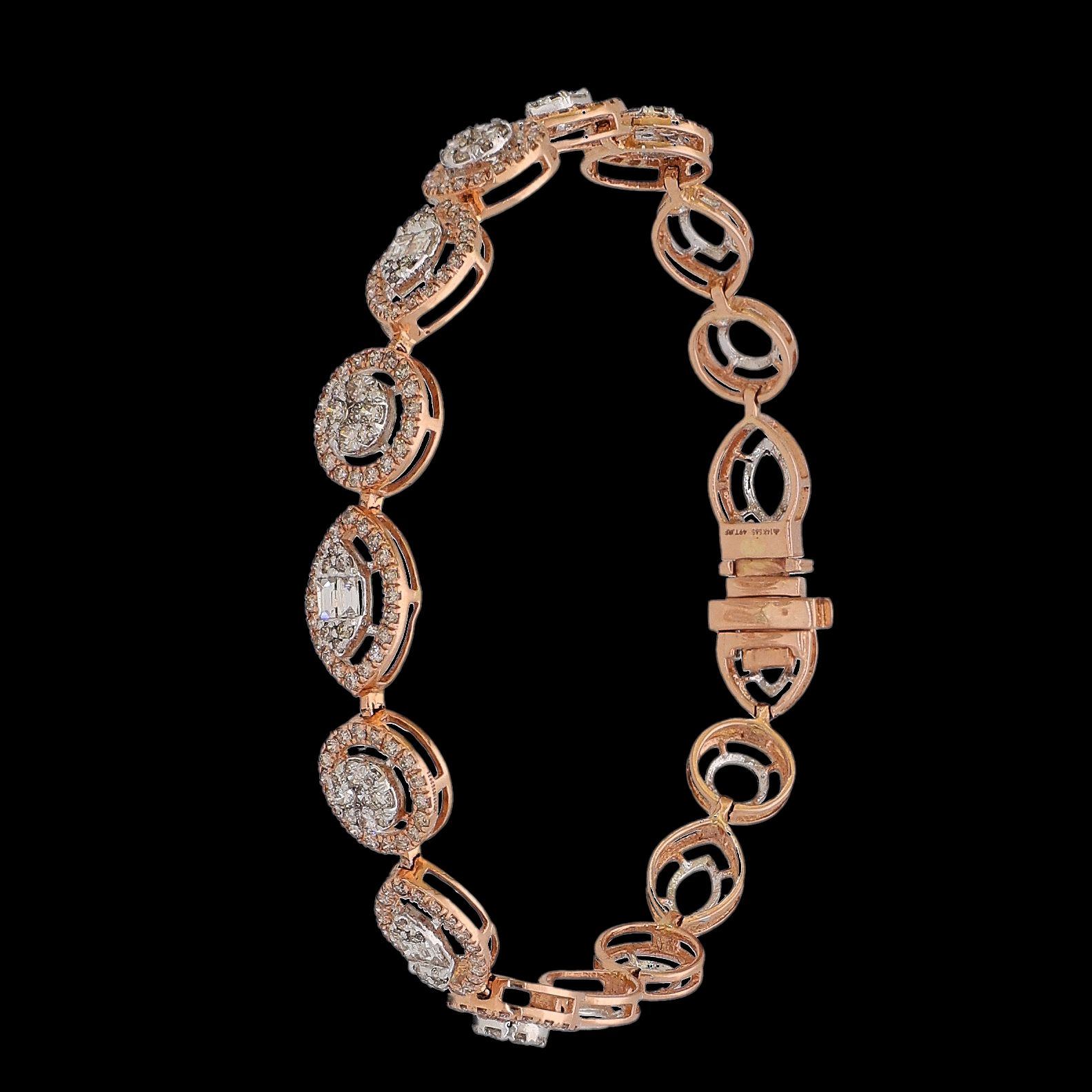 Elegant Rose Gold Bezel Diamond Bracelet Dainty Fine Jewelry - Etsy