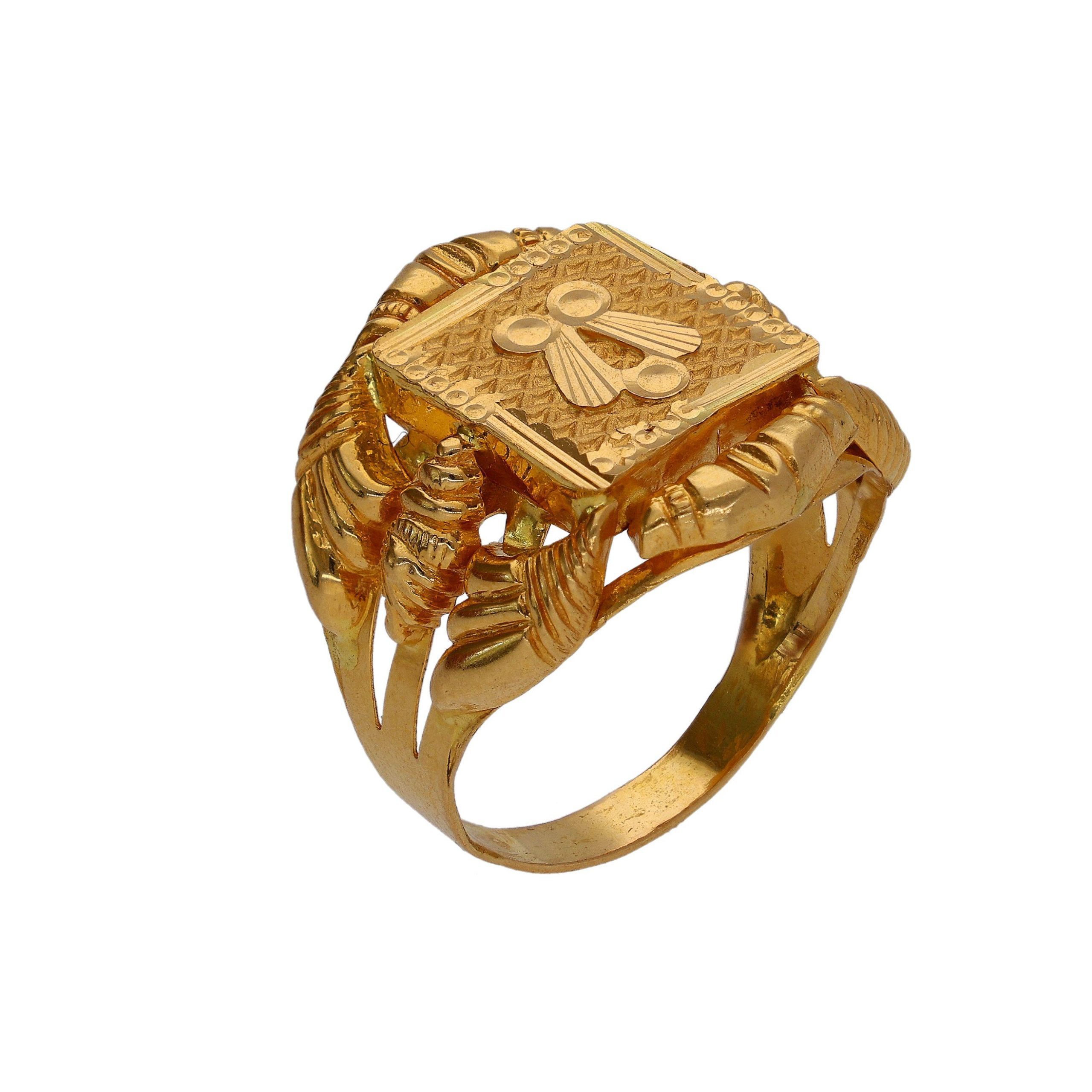 Custom 14K Yellow Gold Onyx Antique Men's Ring - Golden Creations