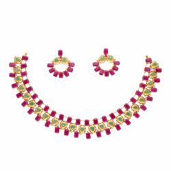 Ravishing Rubies 22kt Gold Necklace Set