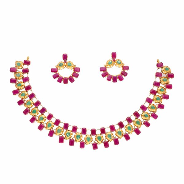 Ravishing Rubies 22kt Gold Necklace Set