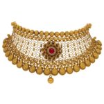 Dazzling Chroma 22kt Gold Color Stone Choker Set