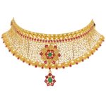 Gilded Gemstones 22kt Gold Color Stone Choker