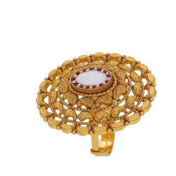 Renaissance Charm Captivating 22kt Gold Antique Studded Ring