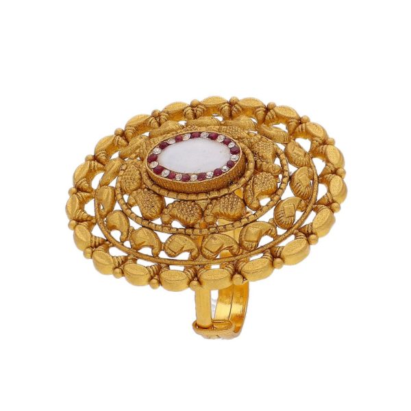Gilded Heritage 22kt Gold Antique Studded Cocktail Ring