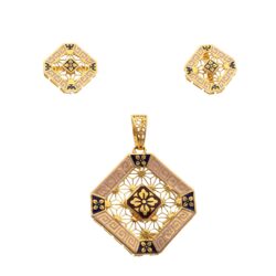 Calcutta Treasures 22kt Gold Pendant Set