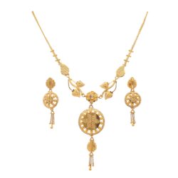 GlamourGlow 22kt Gold Necklace Ensemble